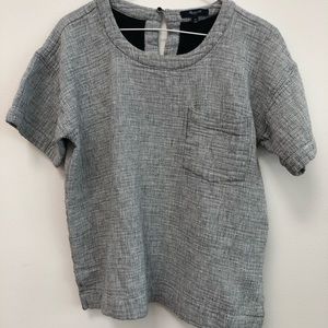 Madewell linen stitched blouse